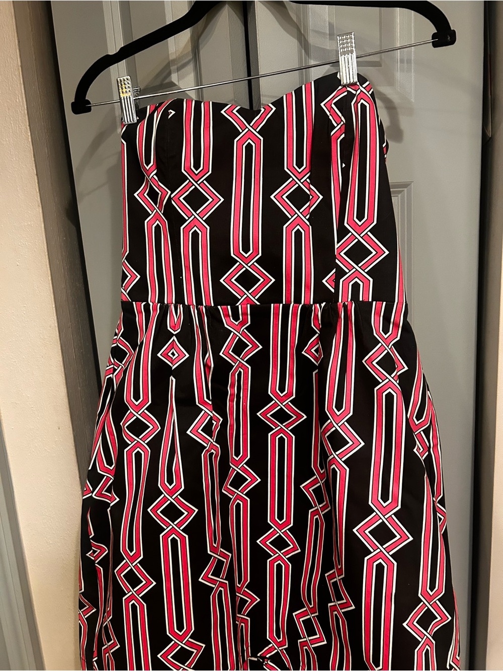 Julie Brown Navy and Hotpink strapless dress
